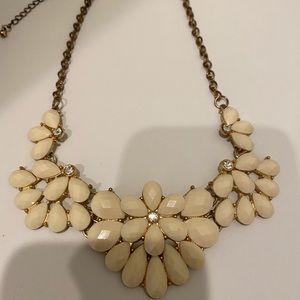 Cream Floral Statement Necklace